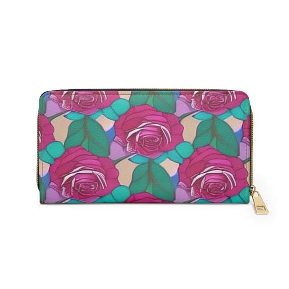 Custom wallet flower wallet Zipper Wallet - Picture 3 of 7